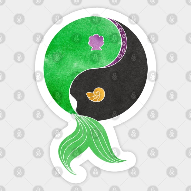 Yin-yang little mermaid Sticker by AndyDesigns